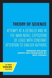 Book Cover for Theory of Science by Bernard Bolzano