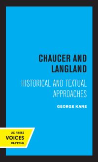 Book Cover for Chaucer and Langland by George Kane