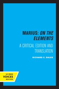 Book Cover for Marius - On the Elements by Marius