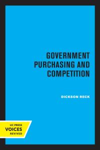 Book Cover for Government Purchasing and Competition by Dickson Reck