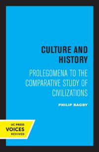 Book Cover for Culture and History by Philip Bagby