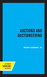 Book Cover for Auctions and Auctioneering by Ralph Cassady