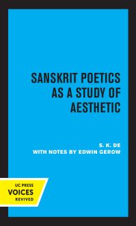 Book Cover for Sanskrit Poetics as a Study of Aesthetic by Sushil Kumar De
