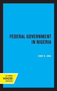 Book Cover for Federal Government in Nigeria by Eme O Awa