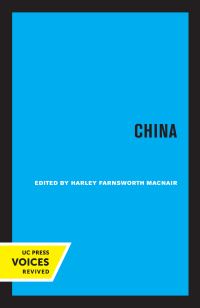 Book Cover for China by Harley Farnsworth MacNair