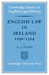 Book Cover for English Law in Ireland 1290-1324 by G J Hand