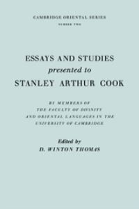 Book Cover for Essays and Studies Presented to Stanley Arthur Cook by D Winton Thomas