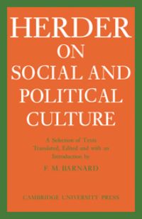 Book Cover for J. G. Herder on Social and Political Culture by F M Barnard, Frederick Mechner Barnard