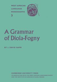 Book Cover for A Grammar of Diola-Fogny by J David Sapir