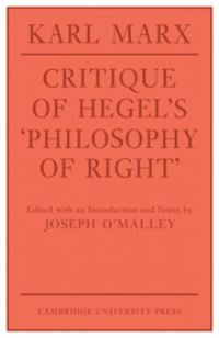 Book Cover for Critique of Hegel's 'Philosophy of Right' by Karl Marx, Joseph J OMalley, Annette Jolin