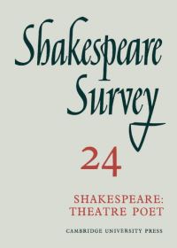 Book Cover for Shakespeare Survey 24 : [Shakespeare: Theatre Poet] by Kenneth Muir