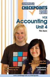 Book Cover for Cambridge Checkpoints VCE Accounting Unit 4 2011 by Tim Joyce