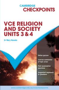 Book Cover for Cambridge Checkpoints VCE Religion and Society Units 3&4 2011-16 by Mary Noseda