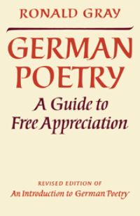 Book Cover for German Poetry by Ronald Douglas Gray