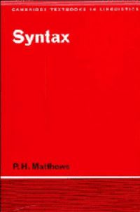 Book Cover for Syntax by P H Matthews