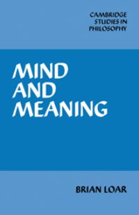 Book Cover for Mind and Meaning by Brian Loar