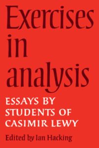 Book Cover for Exercises in Analysis by Ian Hacking, Casimir Lewy