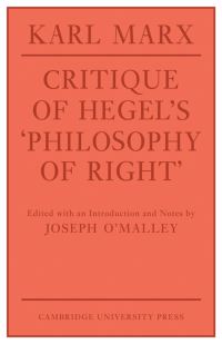 Book Cover for Critique of Hegel's 'Philosophy Of Right' by Karl Marx