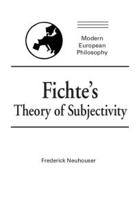 Book Cover for Fichte's Theory of Subjectivity by Frederick Neuhouser