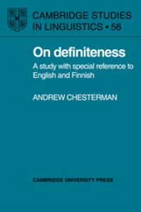 Book Cover for On Definiteness by Andrew Chesterman