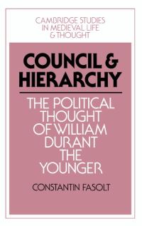 Book Cover for Council and Hierarchy by Constantin Fasolt