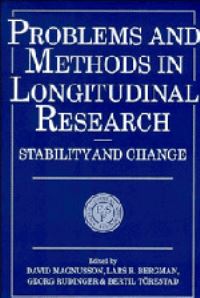 Book Cover for Problems and Methods in Longitudinal Research by David Magnusson