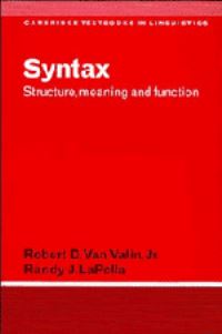 Book Cover for Syntax by Robert D Van Valin, Randy J LaPolla