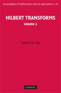 Book Cover for Hilbert Transforms by Frederick W King