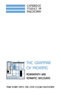 Book Cover for The Grammar of Meaning by Mark Norris Lance, John OLearyHawthorne