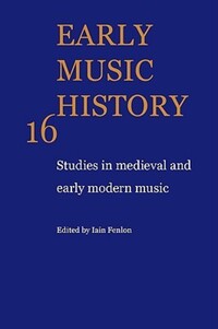 Book Cover for Early Music History: Volume 16 by Iain Fenlon