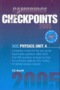 Book Cover for Cambridge Checkpoints VCE Physics Unit 4 2005 by Sydney Boydell