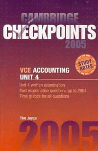 Book Cover for Cambridge Checkpoints VCE Accounting Unit 4 2005 by Tim Joyce