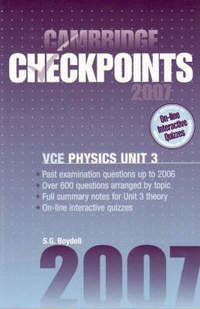 Book Cover for Cambridge Checkpoints VCE Physics Unit 3 2007 by Sydney Boydell