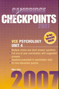 Book Cover for Cambridge Checkpoints VCE Psychology Unit 4 2007 by Max Jory