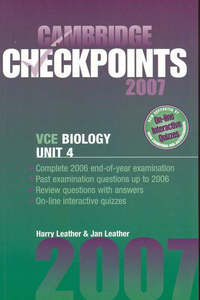 Book Cover for Cambridge Checkpoints VCE Biology Unit 4 2007 by Harry Leather, Jan Leather