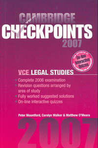 Book Cover for Cambridge Checkpoints VCE Legal Studies 2007 by Peter Mountford, Carolyn Walker, Matthew OMeara