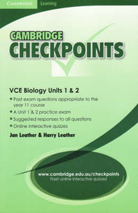 Book Cover for Cambridge Checkpoints VCE Biology Units 1 and 2 by Harry Leather, Jan Leather