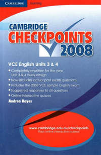 Book Cover for Cambridge Checkpoints VCE English Units 3 and 4 2008 by Andrea Hayes