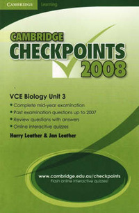 Book Cover for Cambridge Checkpoints VCE Biology Unit 3 2008 by Harry Leather, Jan Leather