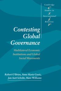 Book Cover for Contesting Global Governance by Robert OBrien