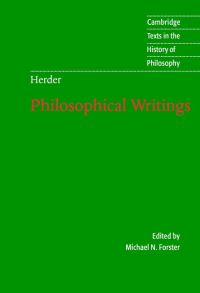 Book Cover for Philosophical Writings by Johann Gottfried Herder, Michael N Forster