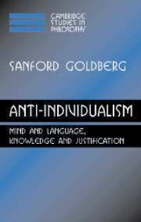 Book Cover for Anti-Individualism by Sanford Goldberg