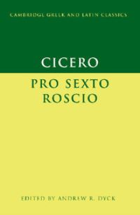 Book Cover for Pro Sexto Roscio by Marcus Tullius Cicero, Andrew R Dyck