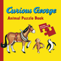 Book Cover for Curious George Animals Puzzle Book by H A Rey