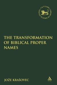 Book Cover for The Transformation of Biblical Proper Names by Joze Krasovec