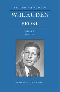 Book Cover for Prose by W H Auden, Edward Mendelson