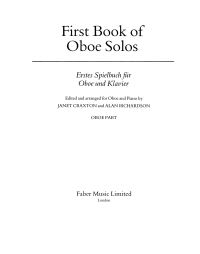 Book Cover for First Book of Oboe Solos by Alan Richardson