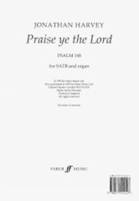 Book Cover for Praise Ye The Lord by Jonathan Harvey