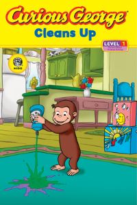 Book Cover for Curious George Cleans Up by Stephen Krensky, Joe Fallon