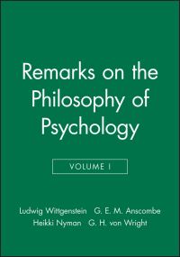 Book Cover for Remarks on the Philosophy of Psychology Volume I by Ludwig Wittgenstein